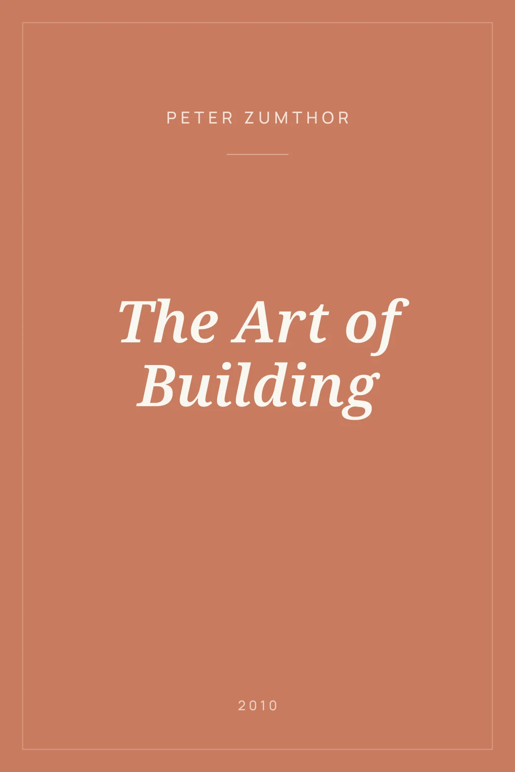 Portada de The Art of Building