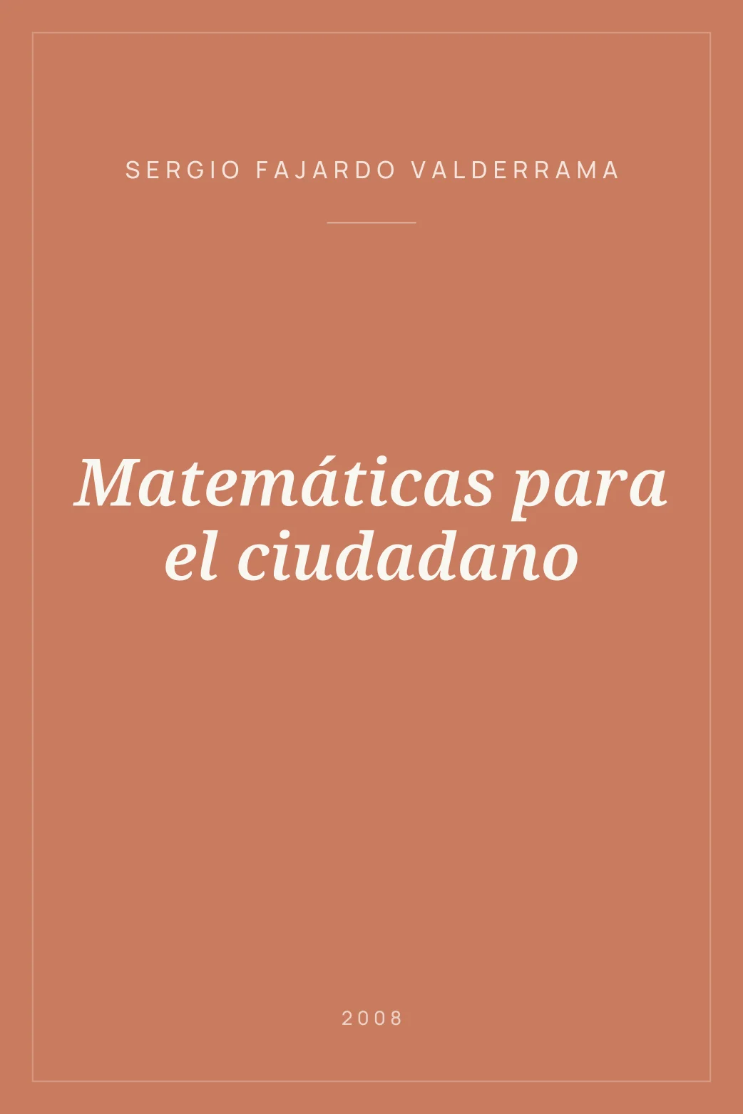 Portada de Matemáticas para el ciudadano