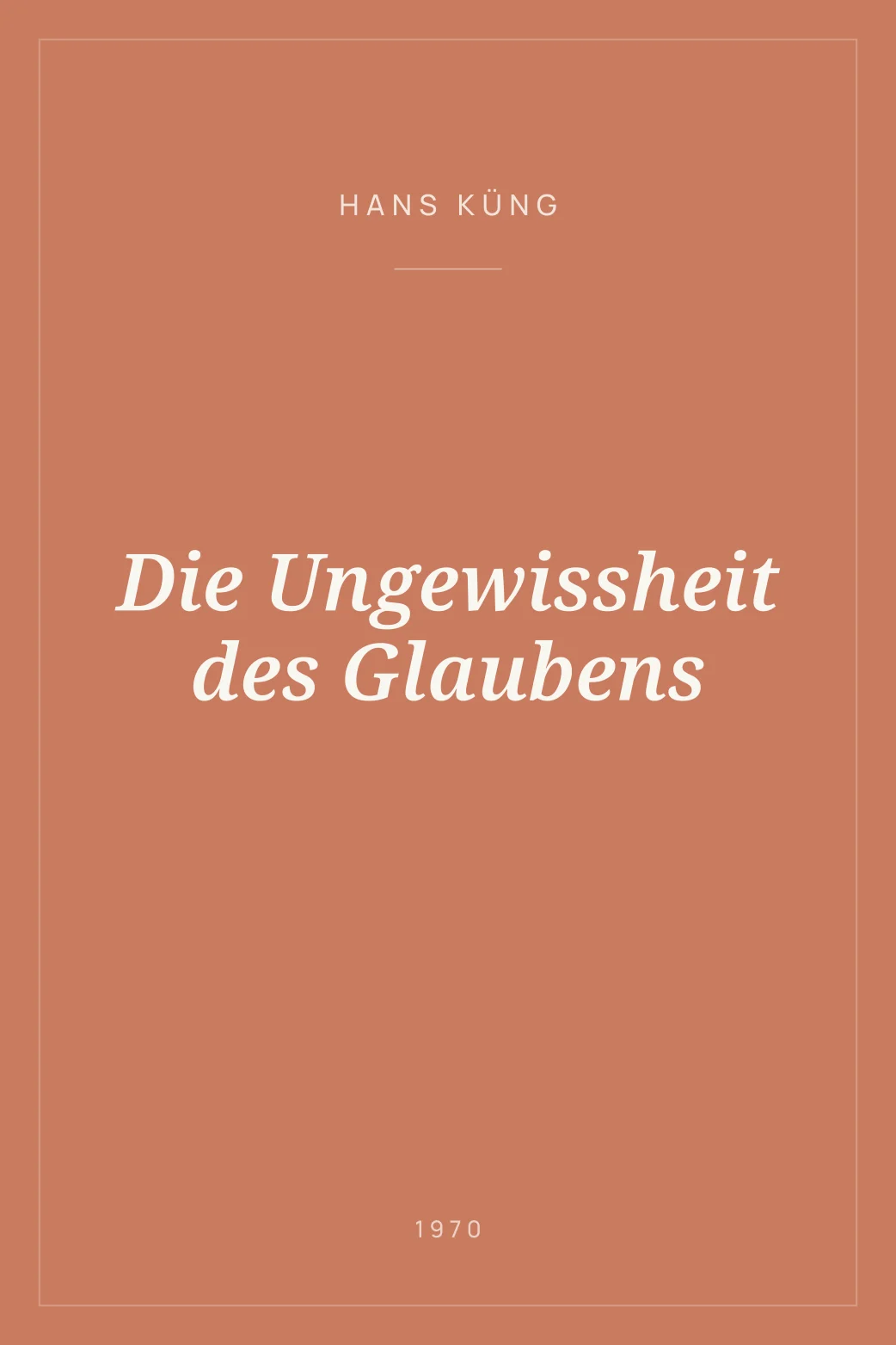 Portada de Die Ungewissheit des Glaubens