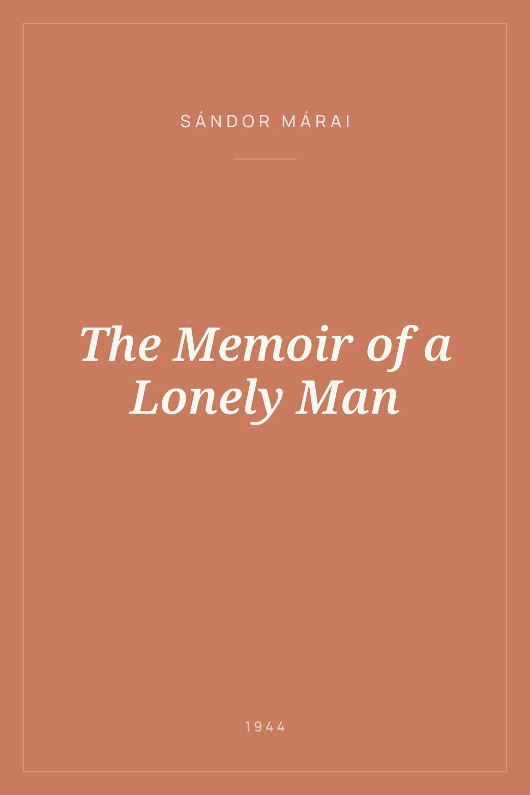 Portada de The Memoir of a Lonely Man