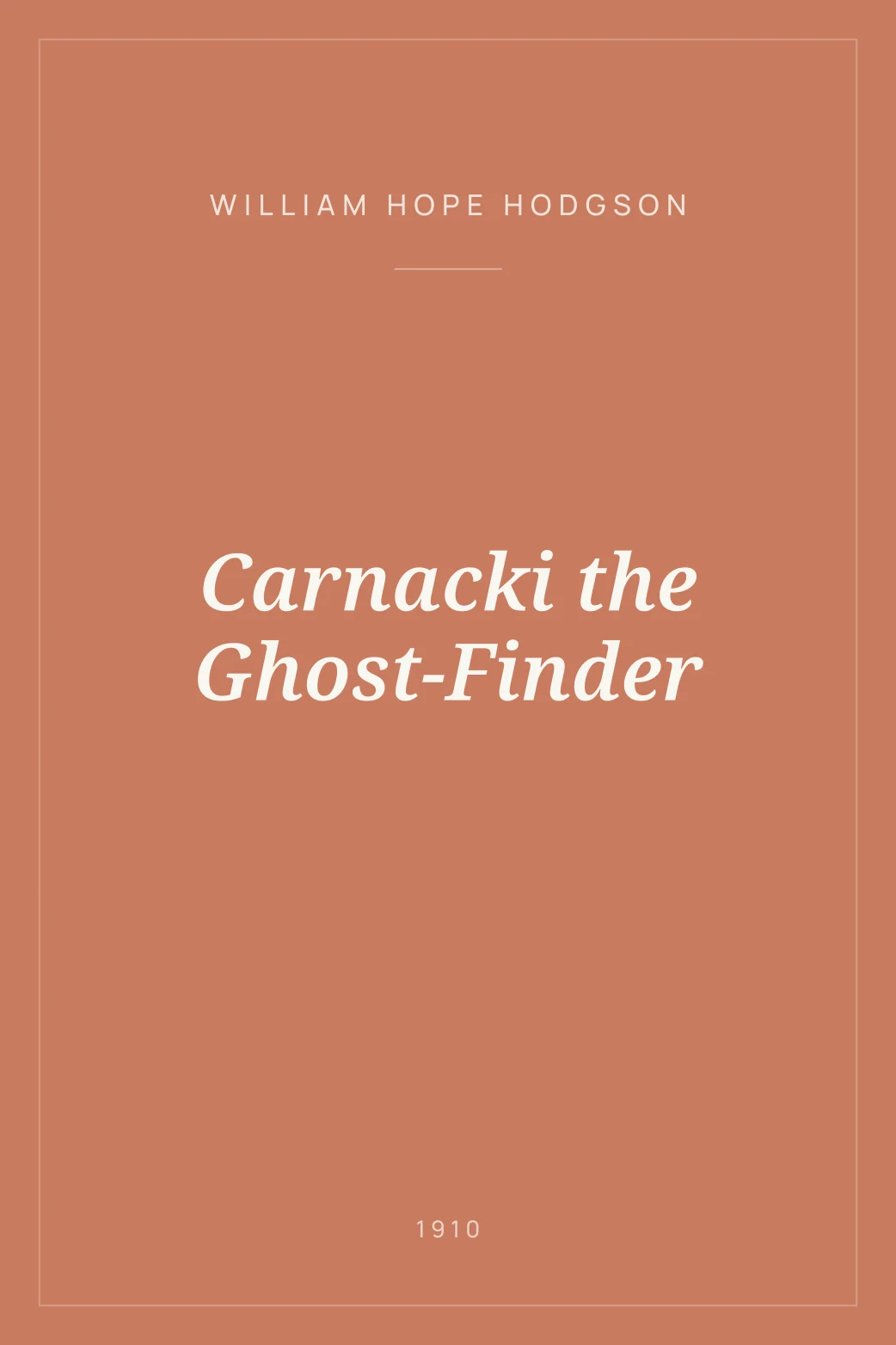 Portada de Carnacki the Ghost-Finder