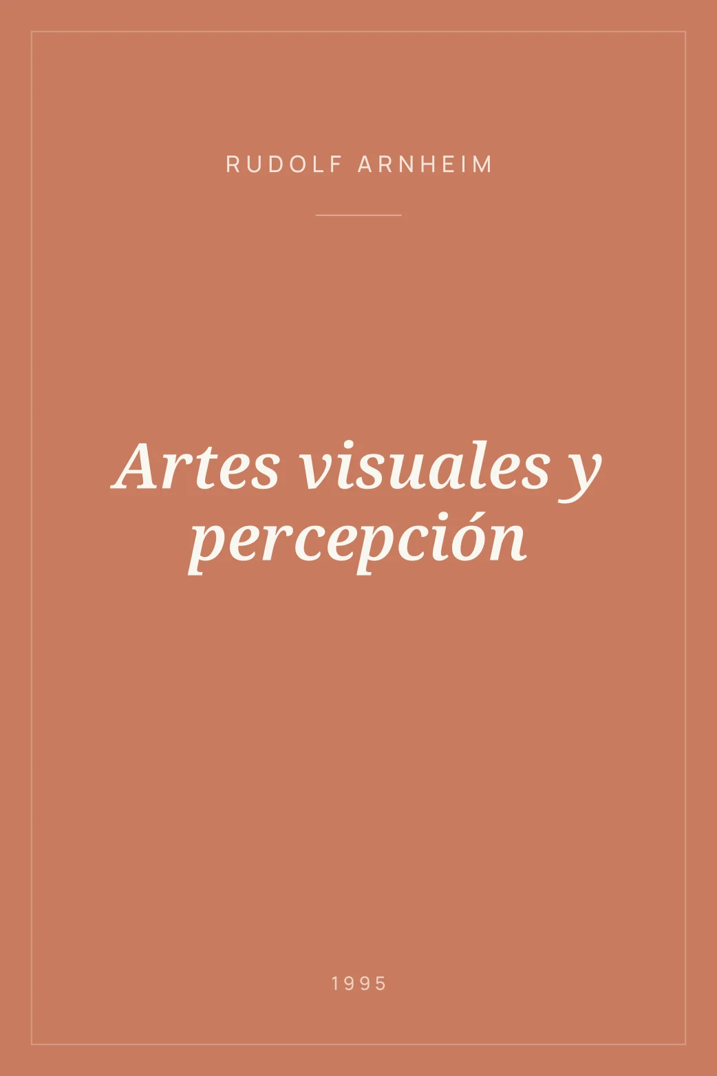 Portada de Artes visuales y percepción