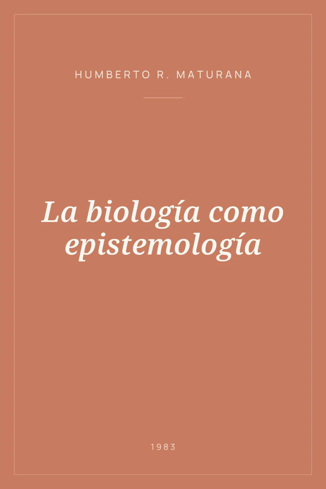 Portada de La biología como epistemología