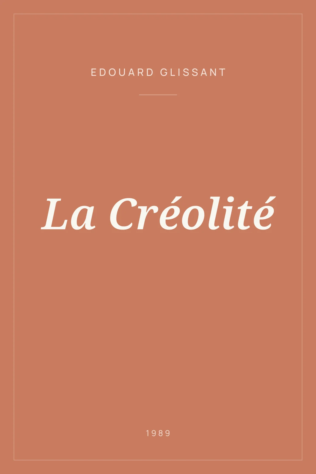 Portada de La Créolité