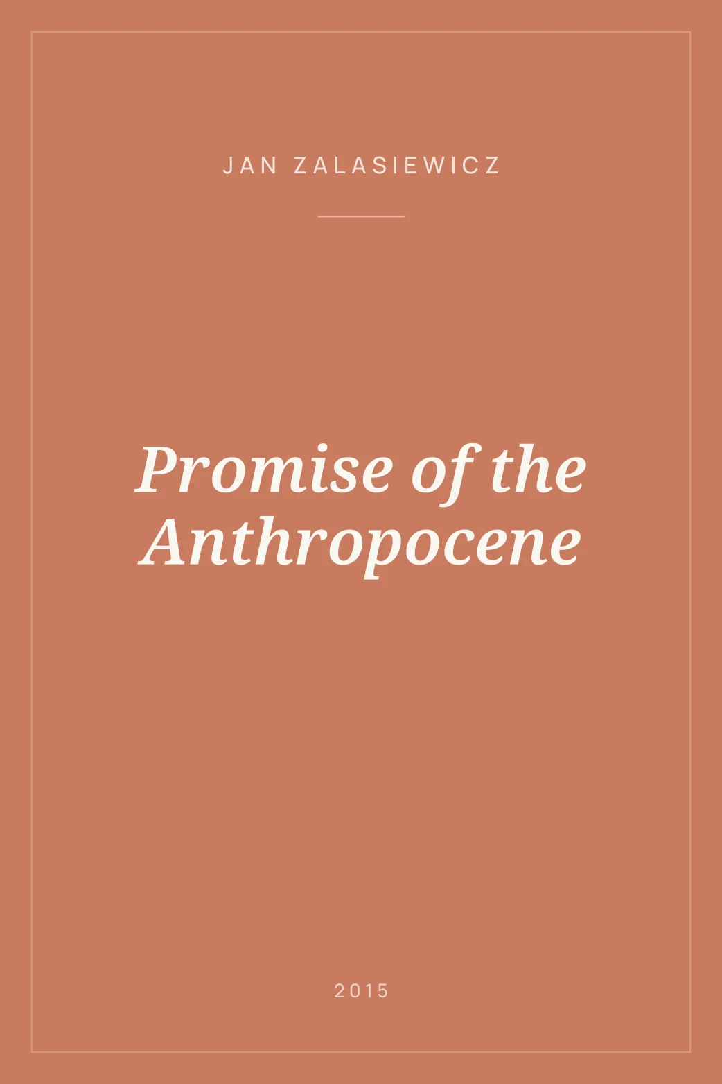 Portada de Promise of the Anthropocene
