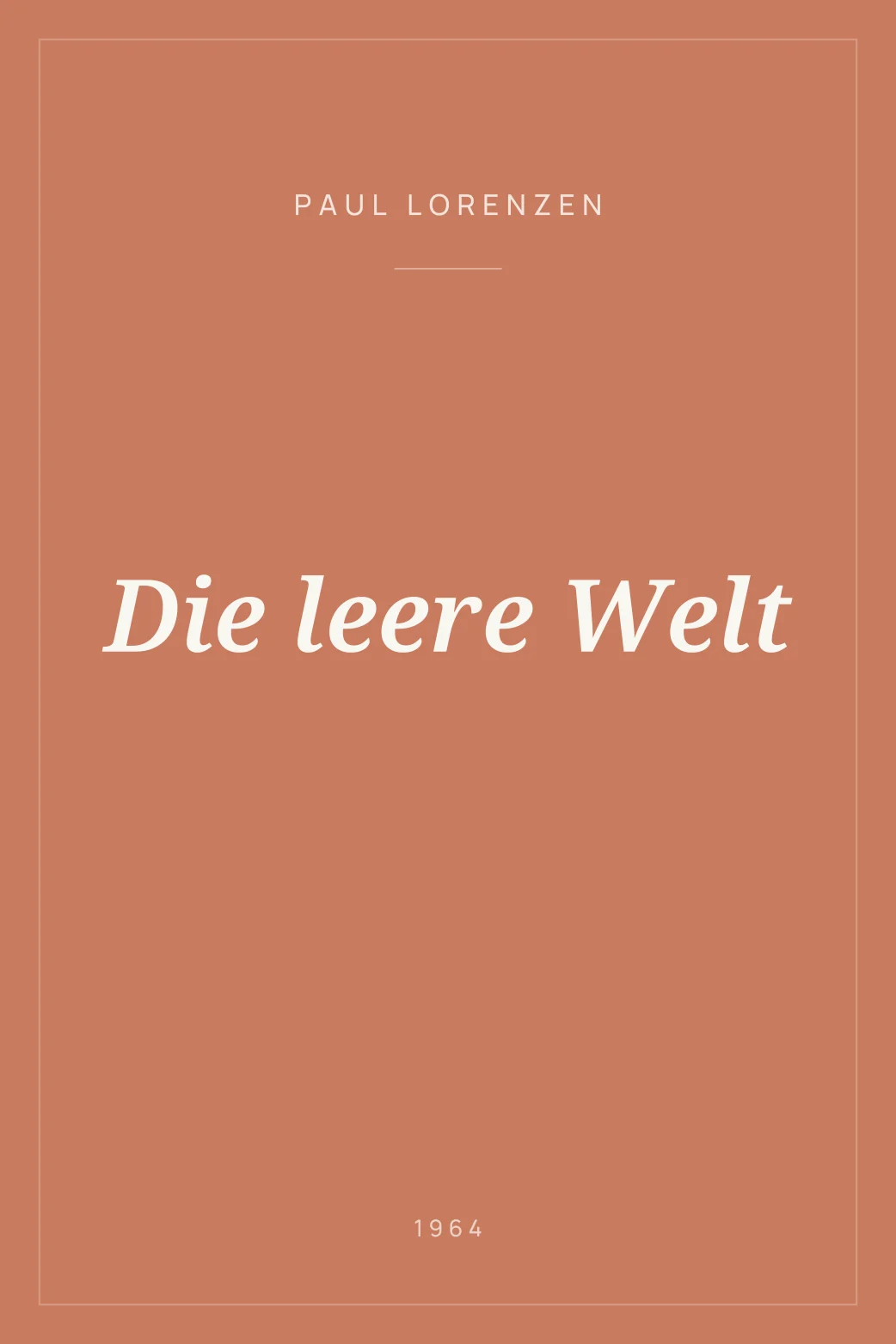 Portada de Die leere Welt
