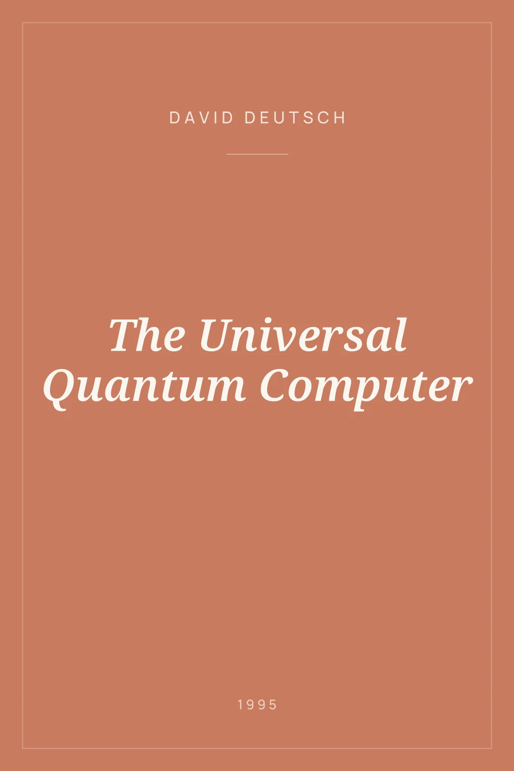 Portada de The Universal Quantum Computer