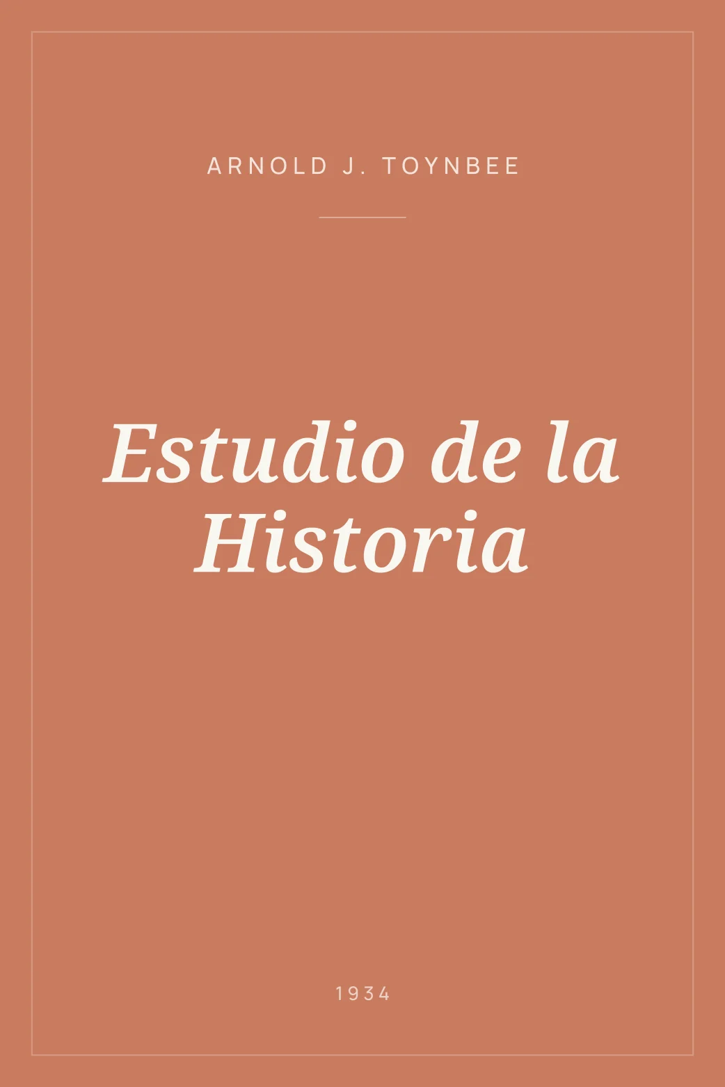Portada de Estudio de la Historia