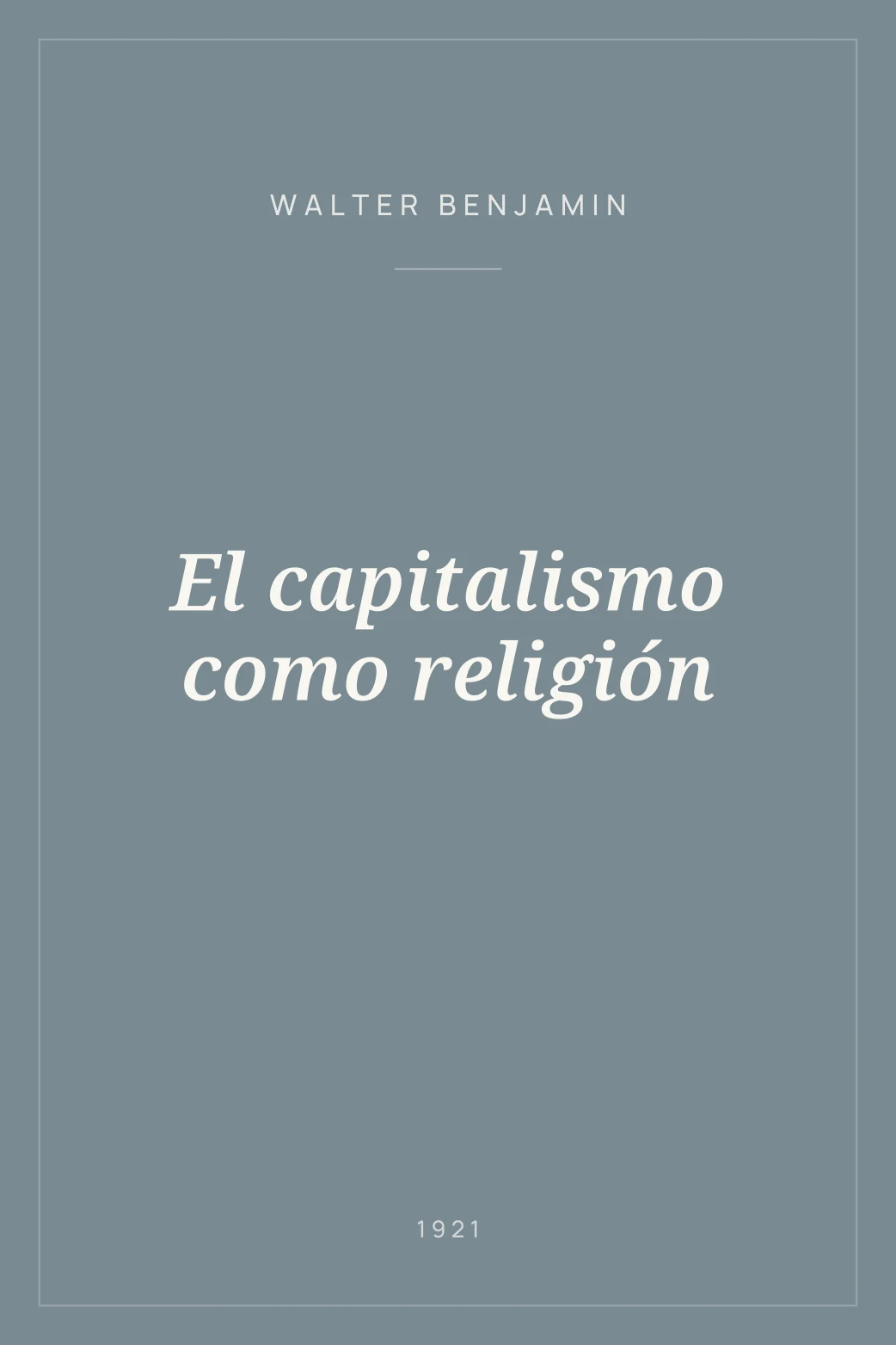 Portada de El capitalismo como religión
