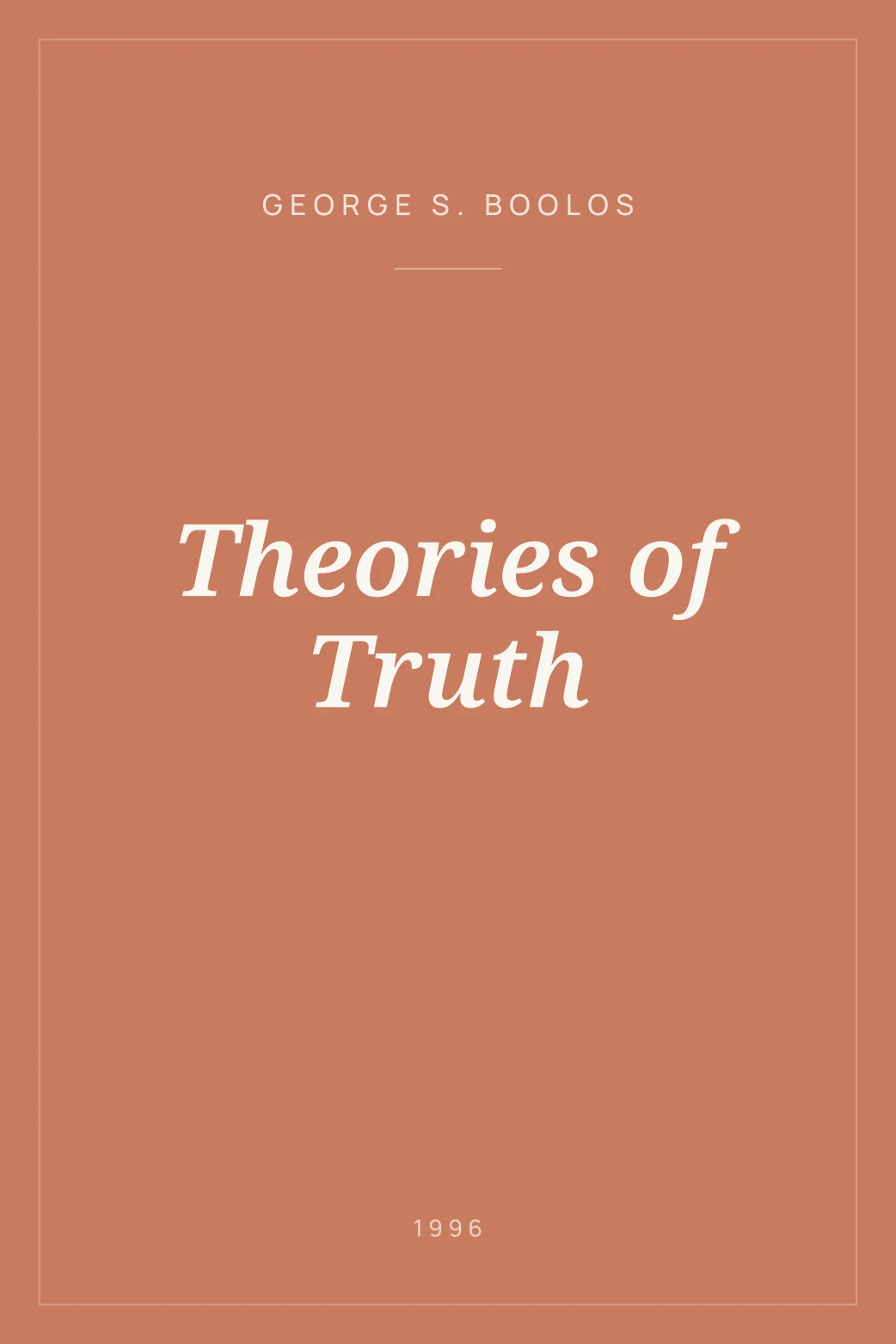 Portada de Theories of Truth