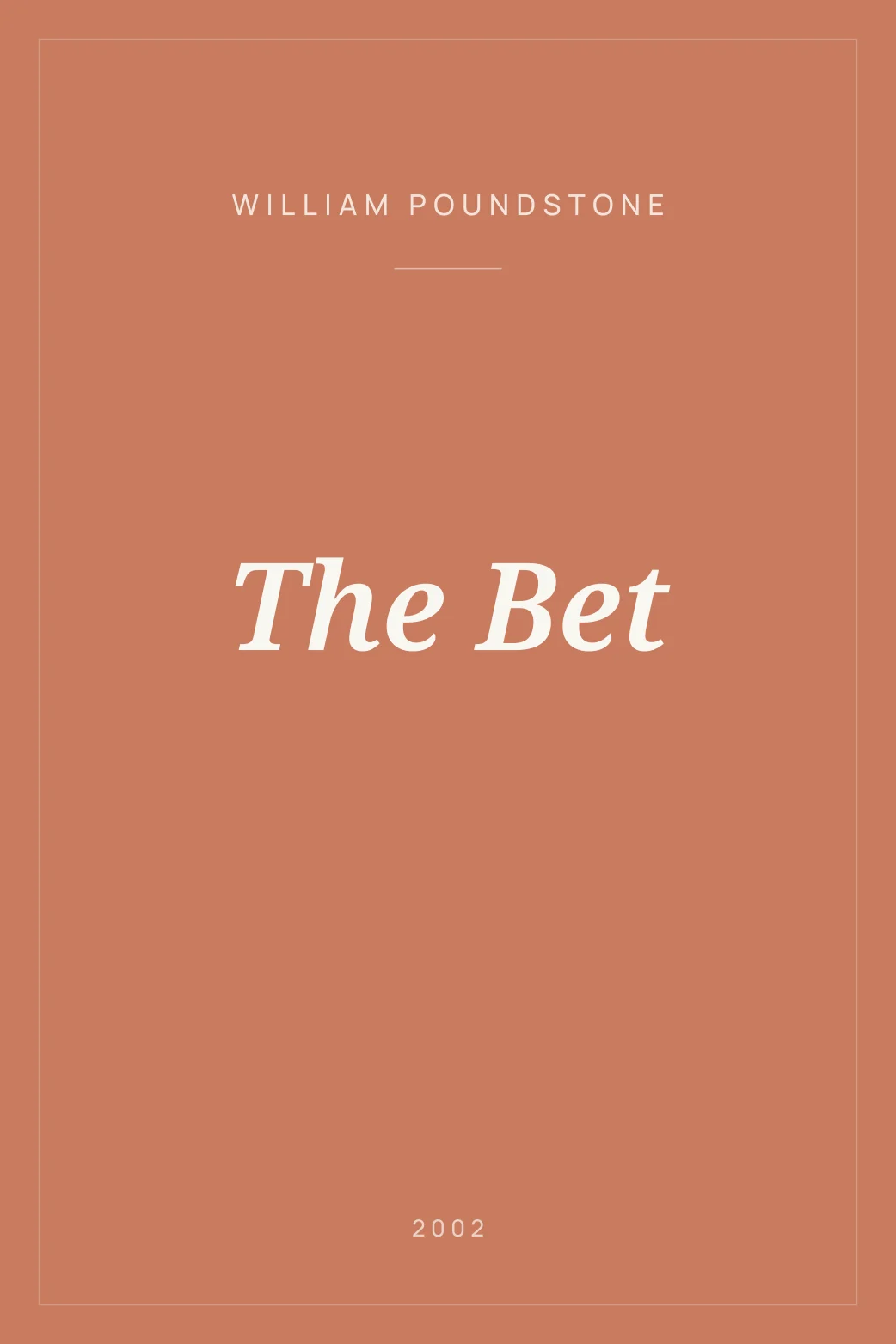 Portada de The Bet