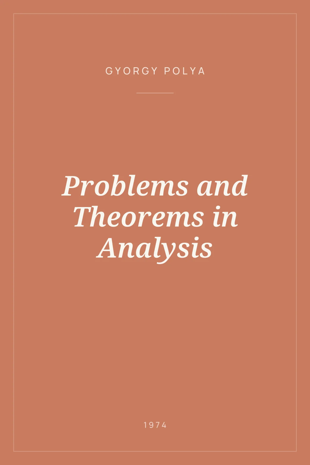 Portada de Problems and Theorems in Analysis