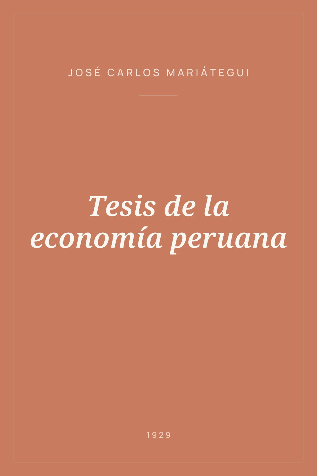 Portada de Tesis de la economía peruana