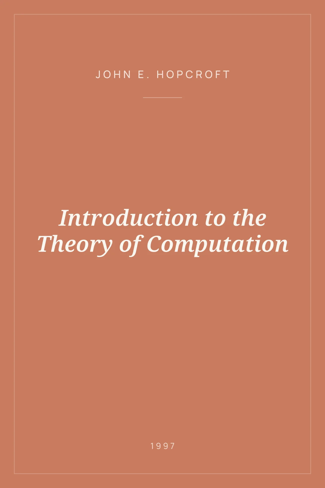 Portada de Introduction to the Theory of Computation