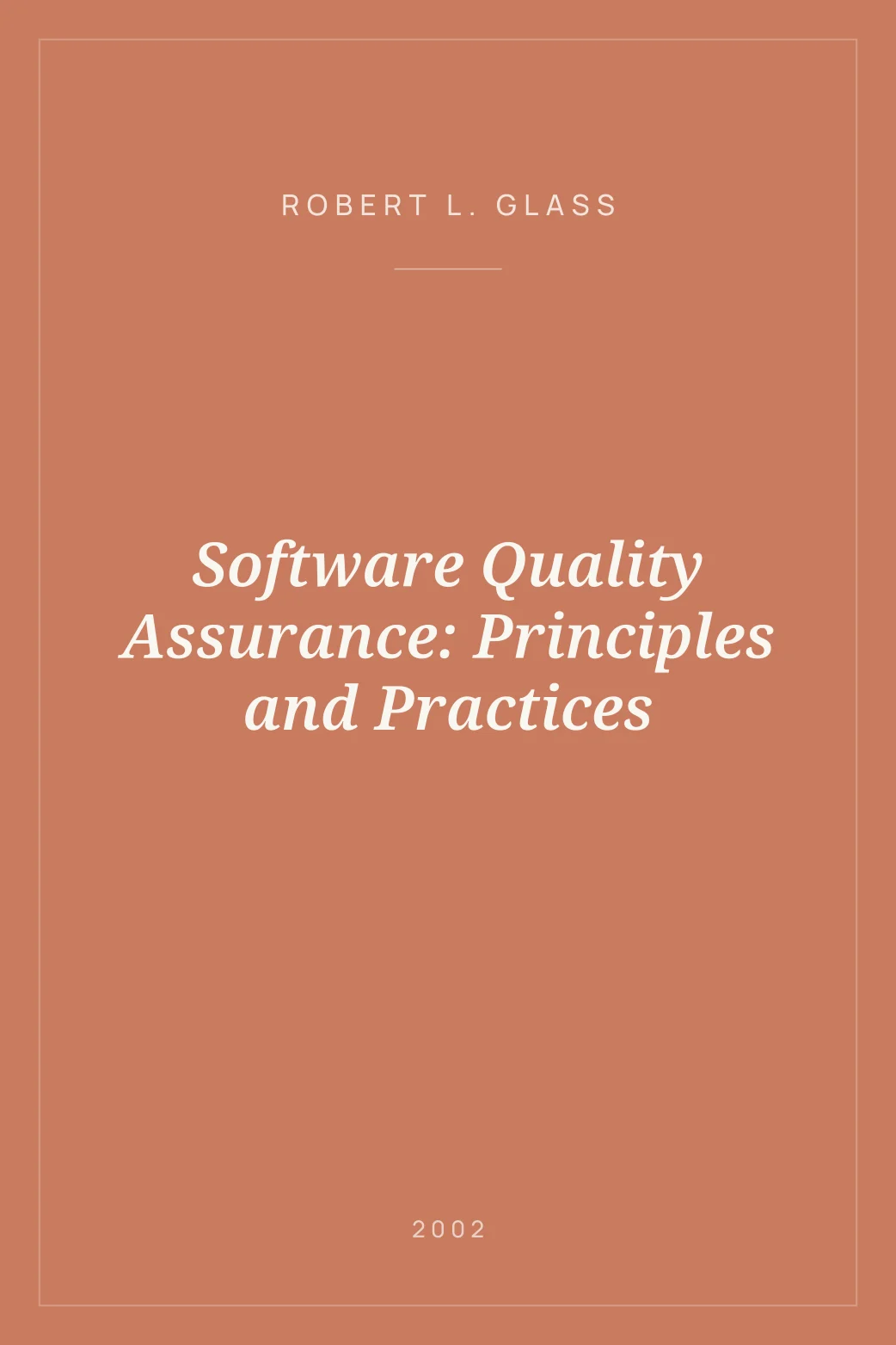 Portada de Software Quality Assurance: Principles and Practices