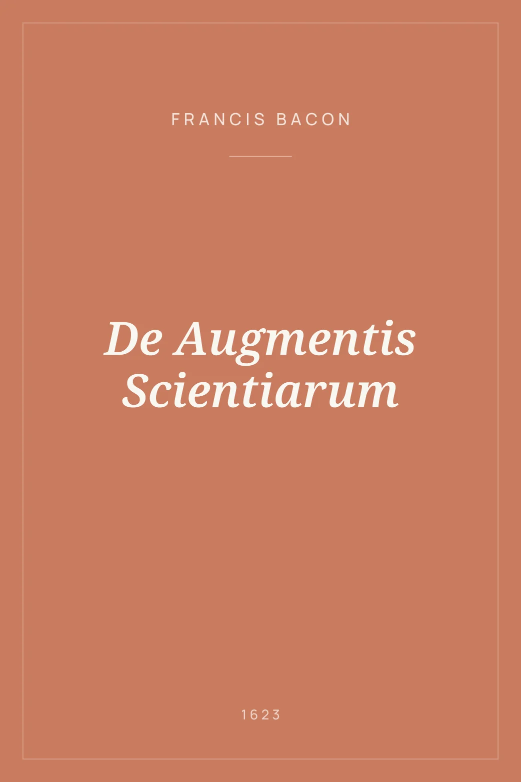 Portada de De Augmentis Scientiarum