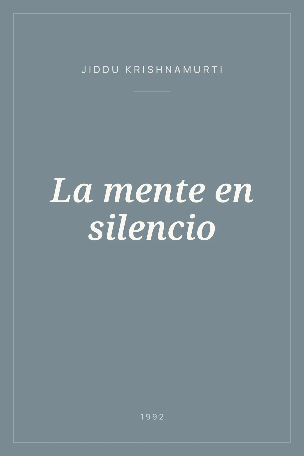 Portada de La mente en silencio