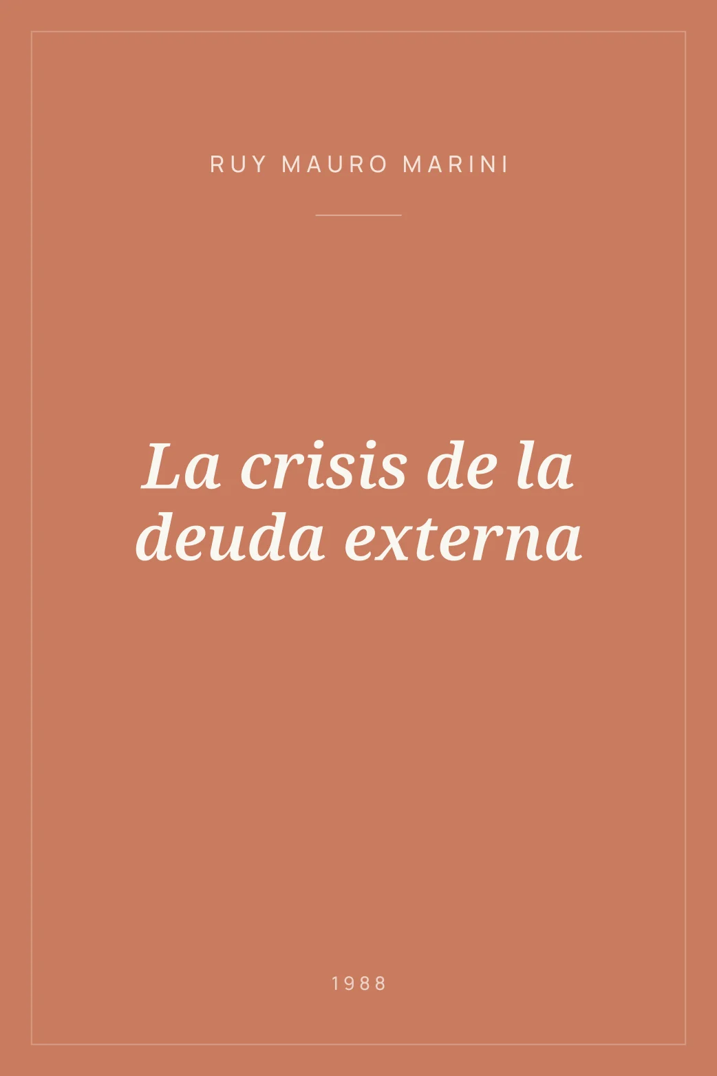 Portada de La crisis de la deuda externa