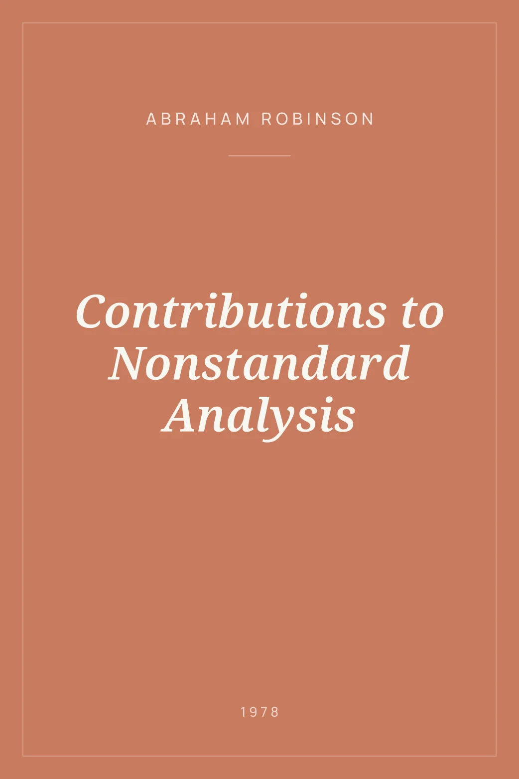 Portada de Contributions to Nonstandard Analysis