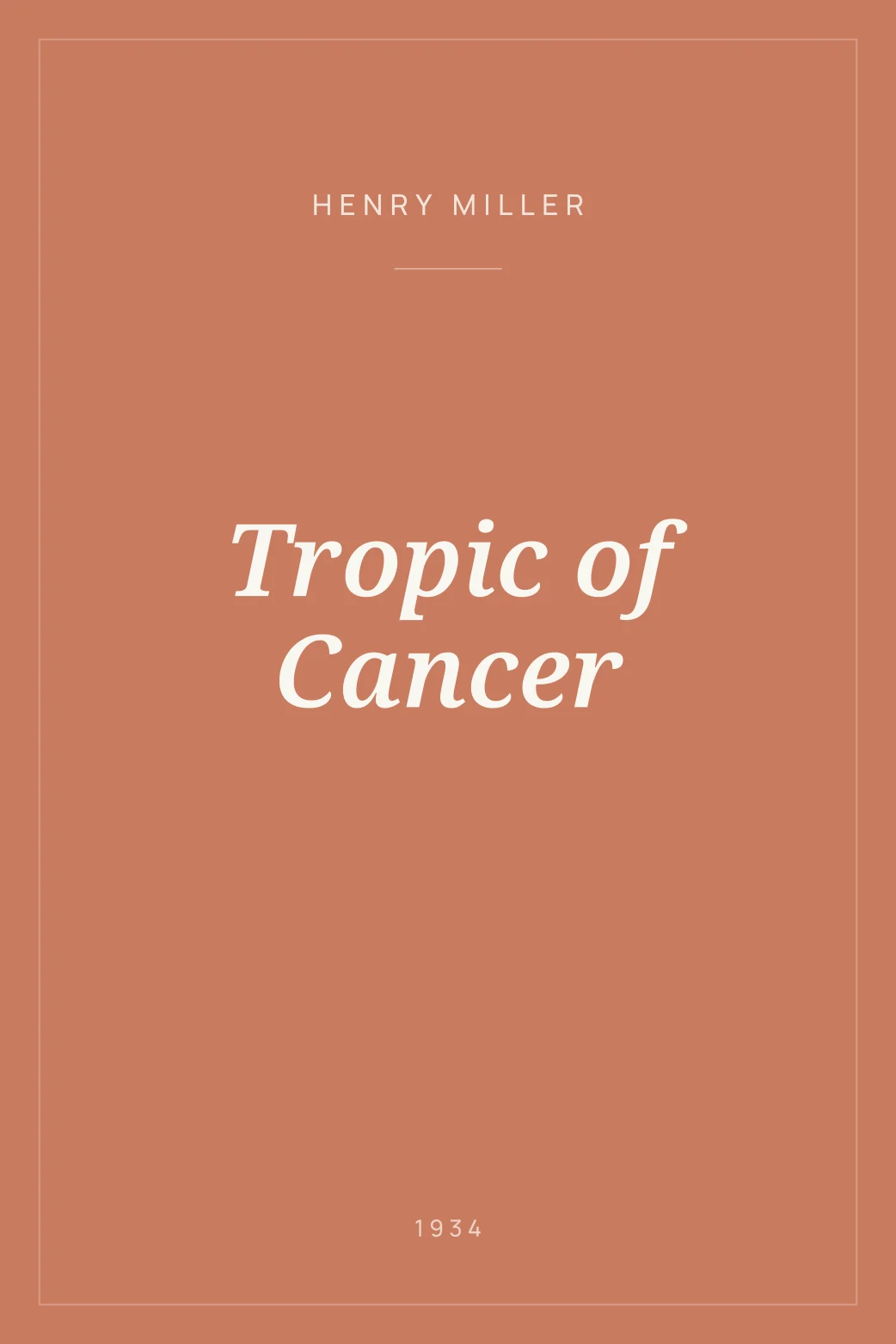 Portada de Tropic of Cancer