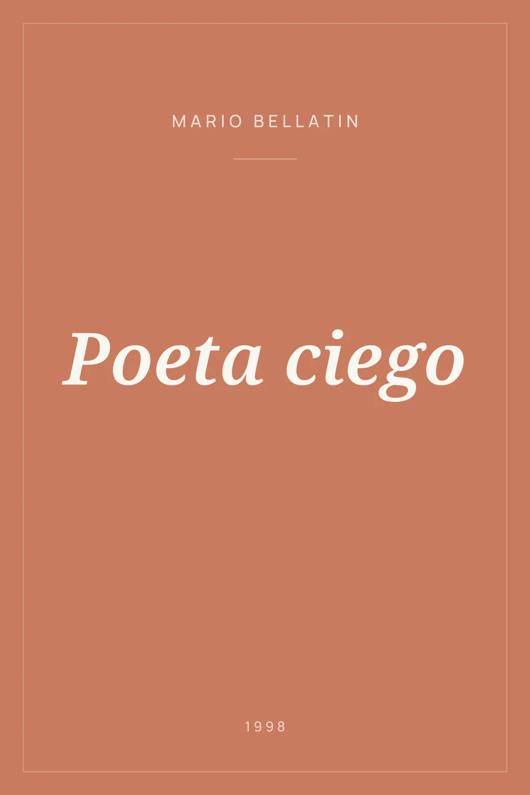 Portada de Poeta ciego