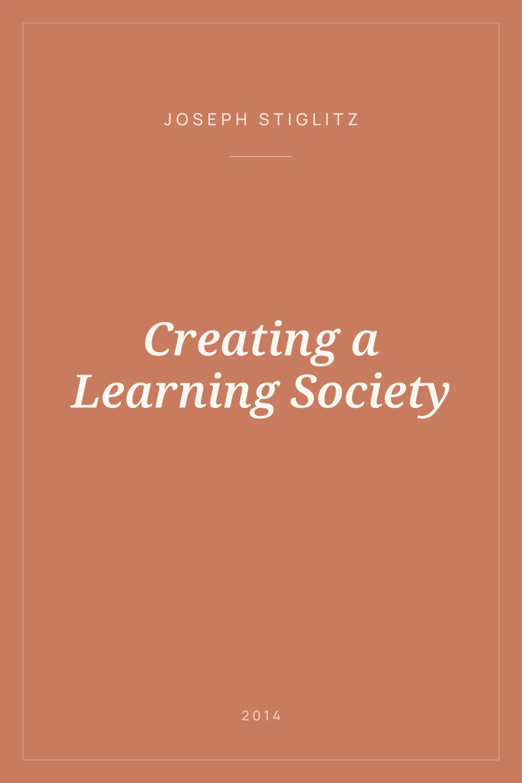 Portada de Creating a Learning Society