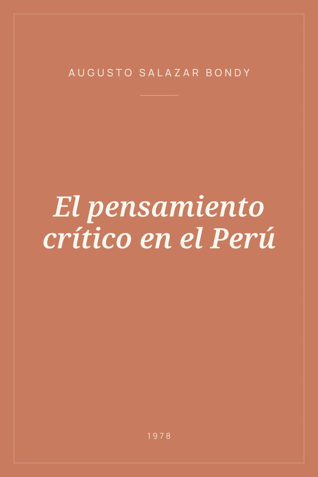 Portada de El pensamiento crítico en el Perú