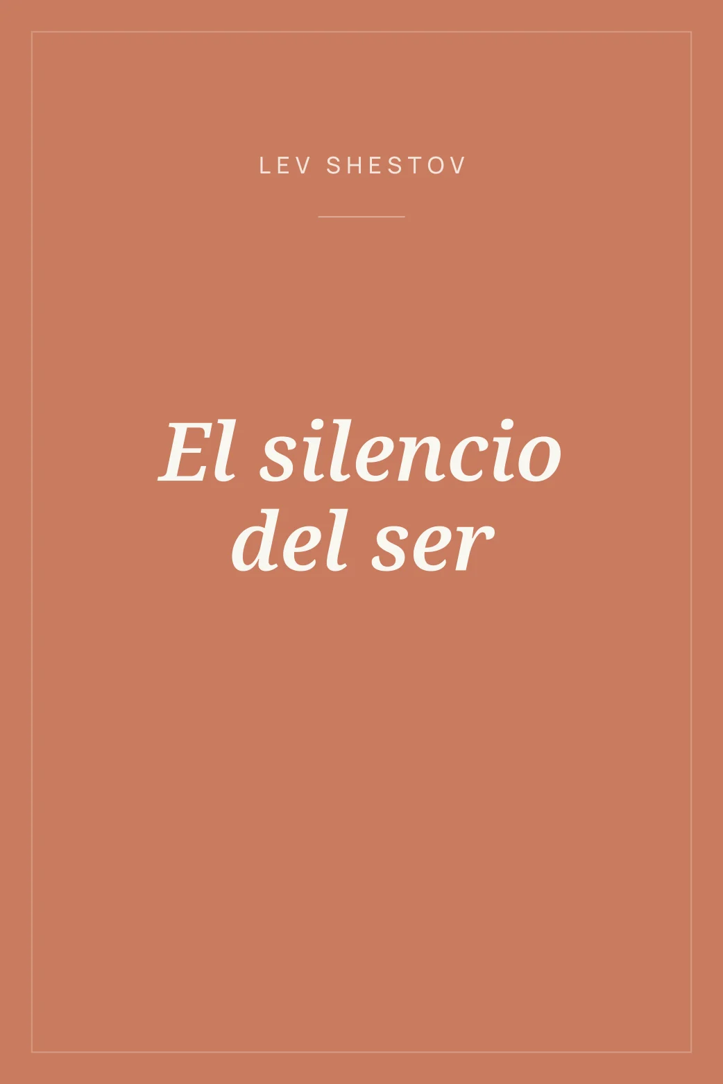 Portada de El silencio del ser