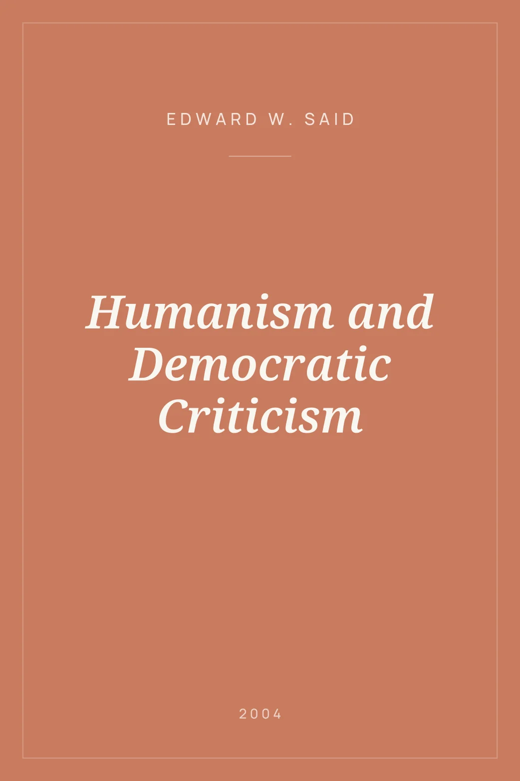 Portada de Humanism and Democratic Criticism