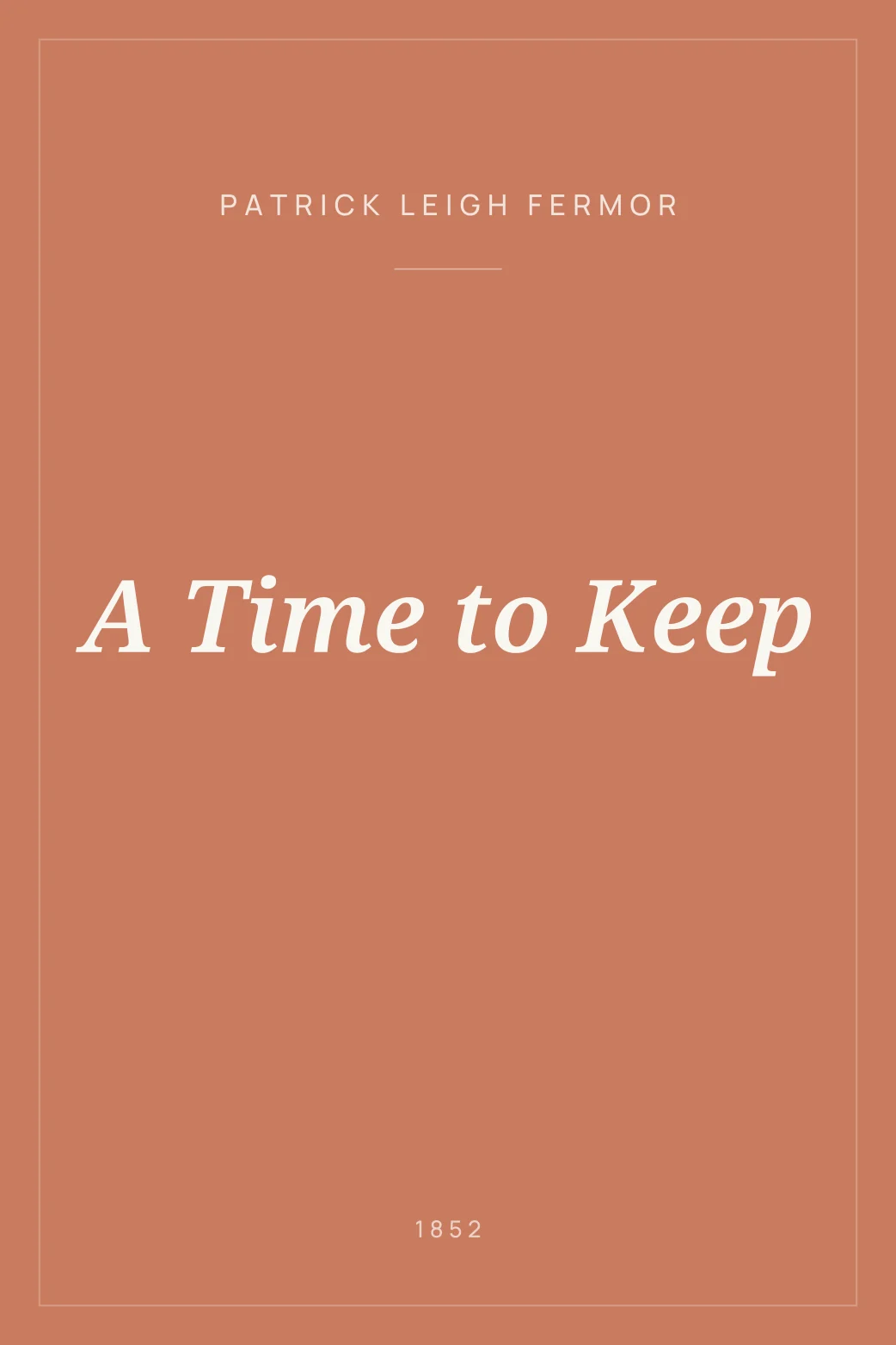 Portada de A Time to Keep