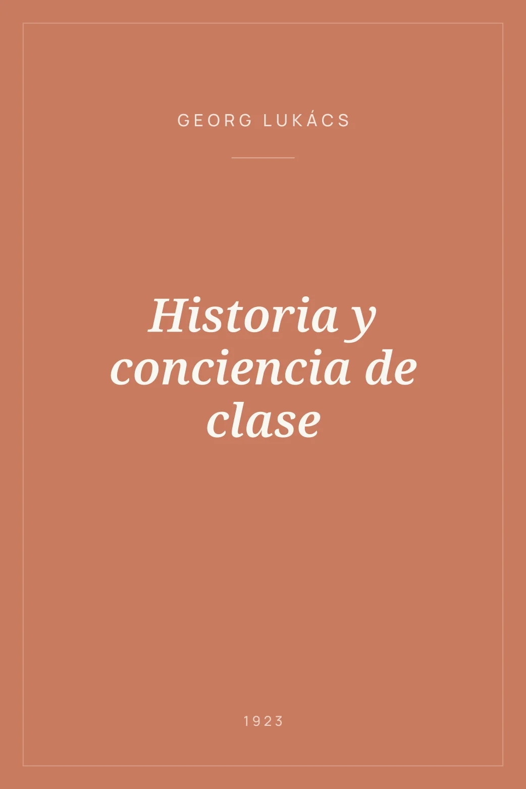 Portada de Historia y conciencia de clase