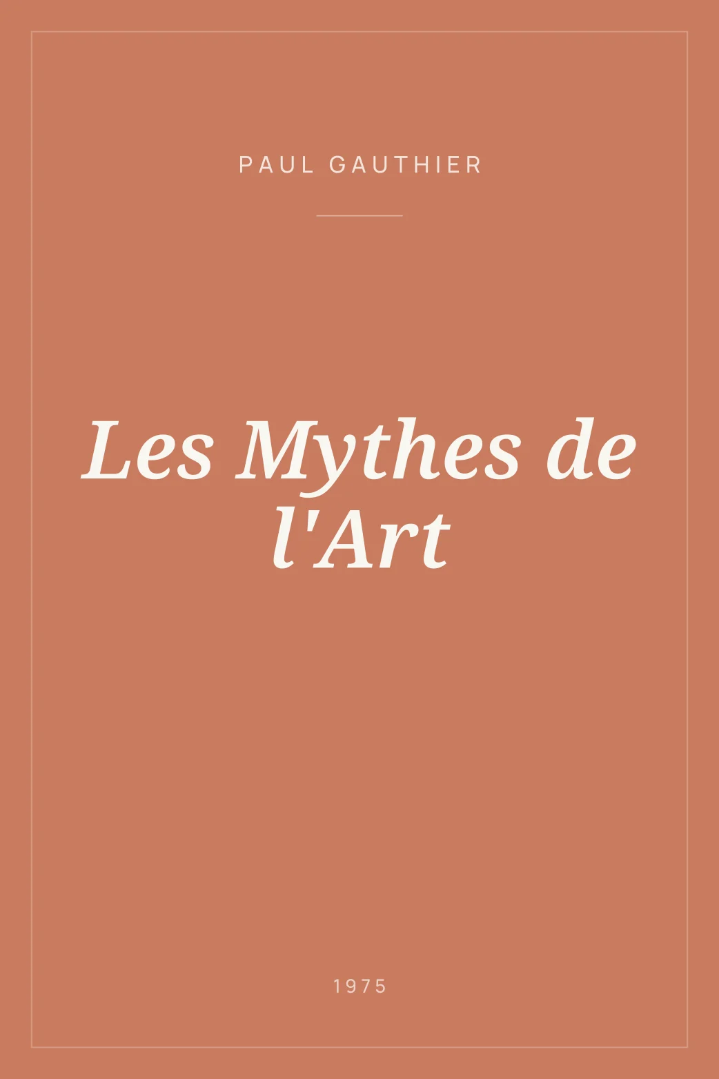 Portada de Les Mythes de l'Art