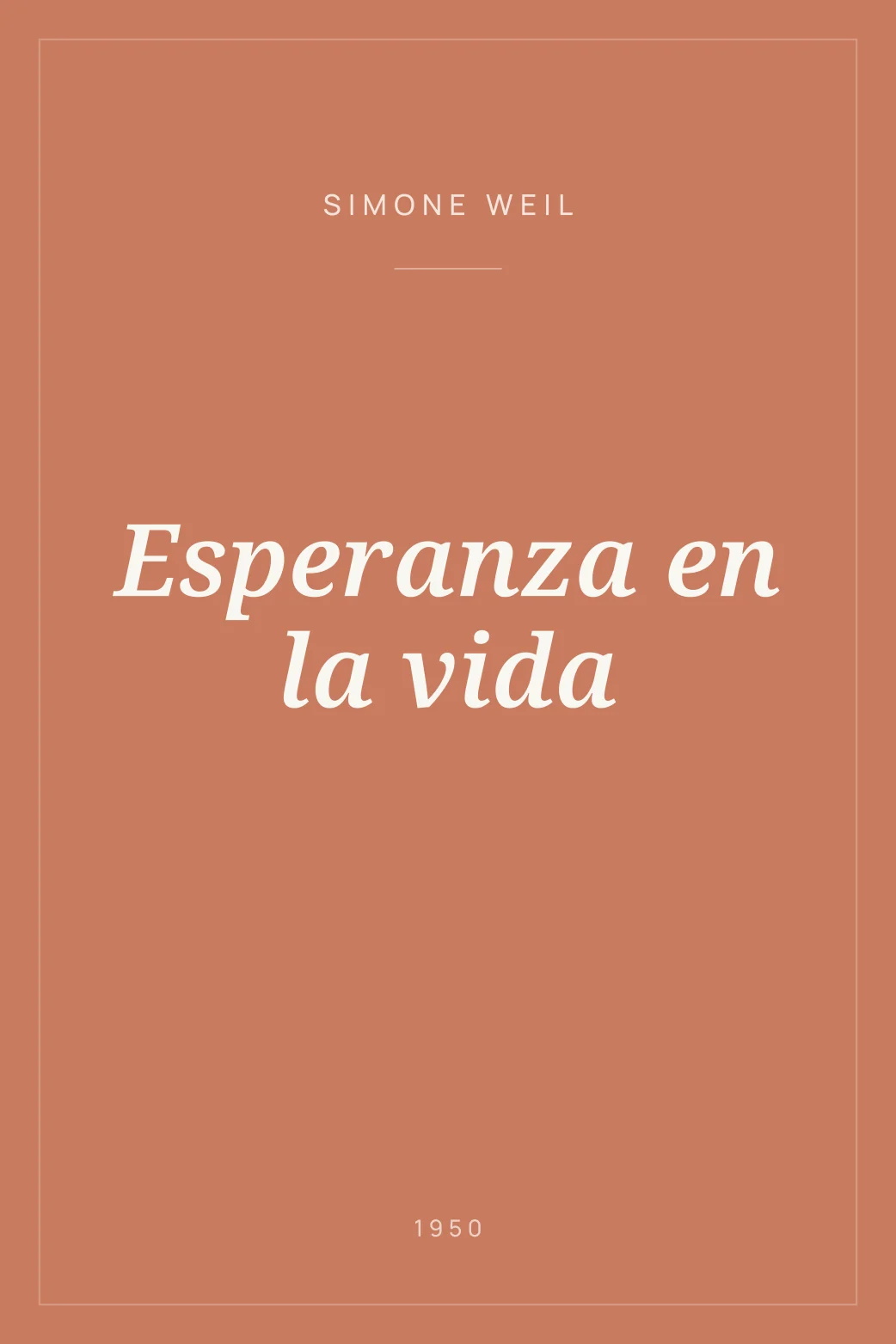 Portada de Esperanza en la vida