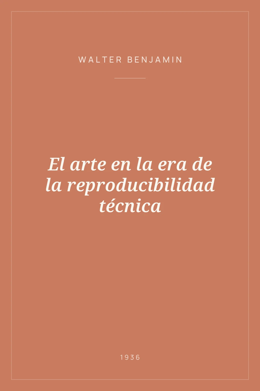 Portada de El arte en la era de la reproducibilidad técnica