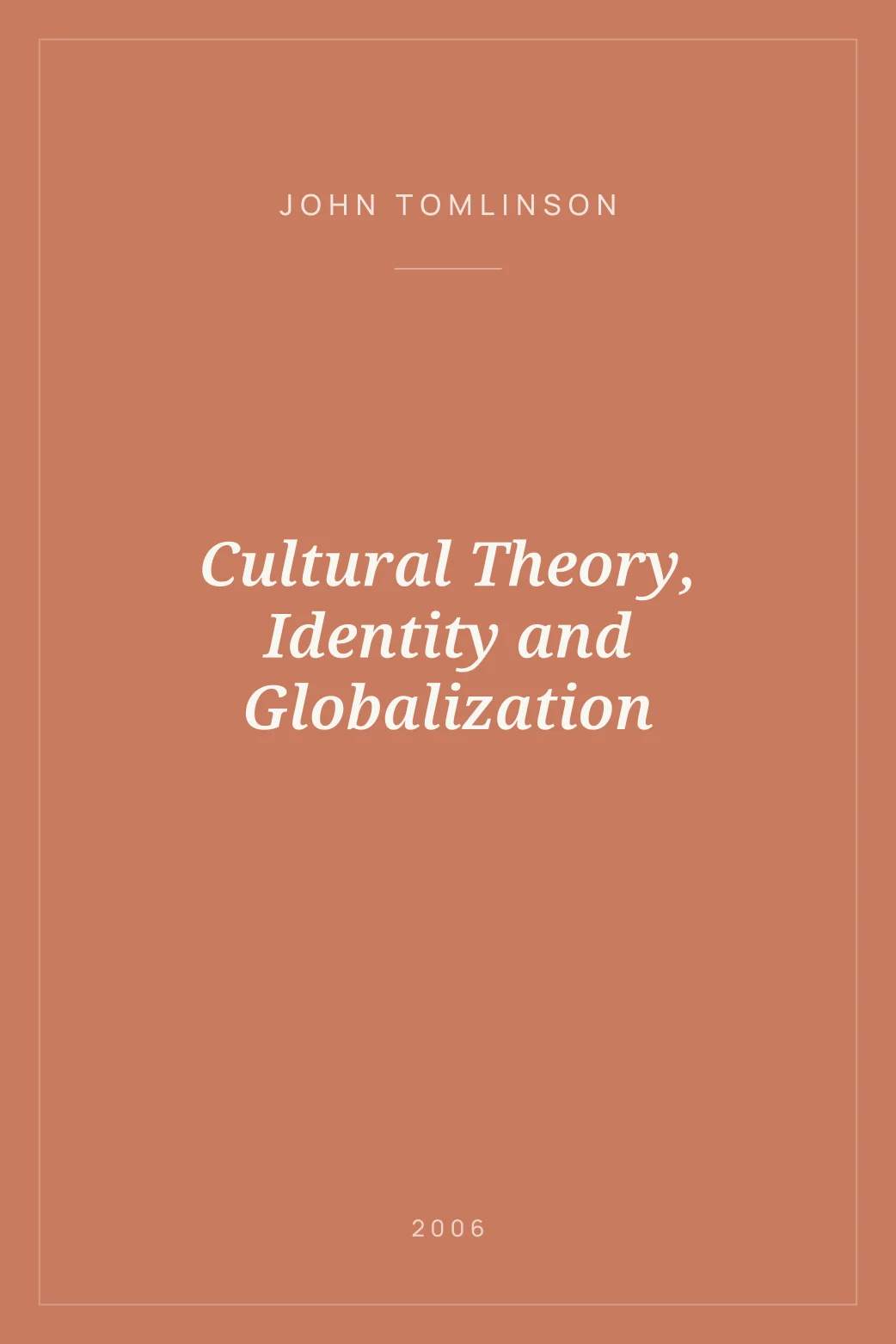 Portada de Cultural Theory, Identity and Globalization