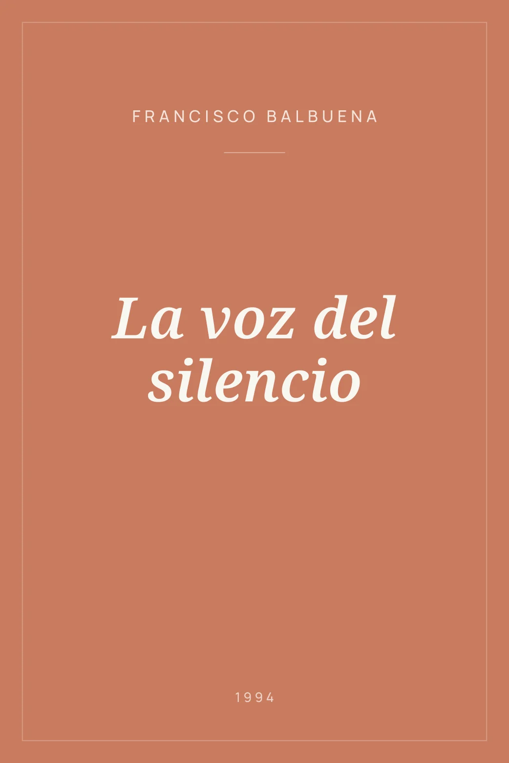 Portada de La voz del silencio