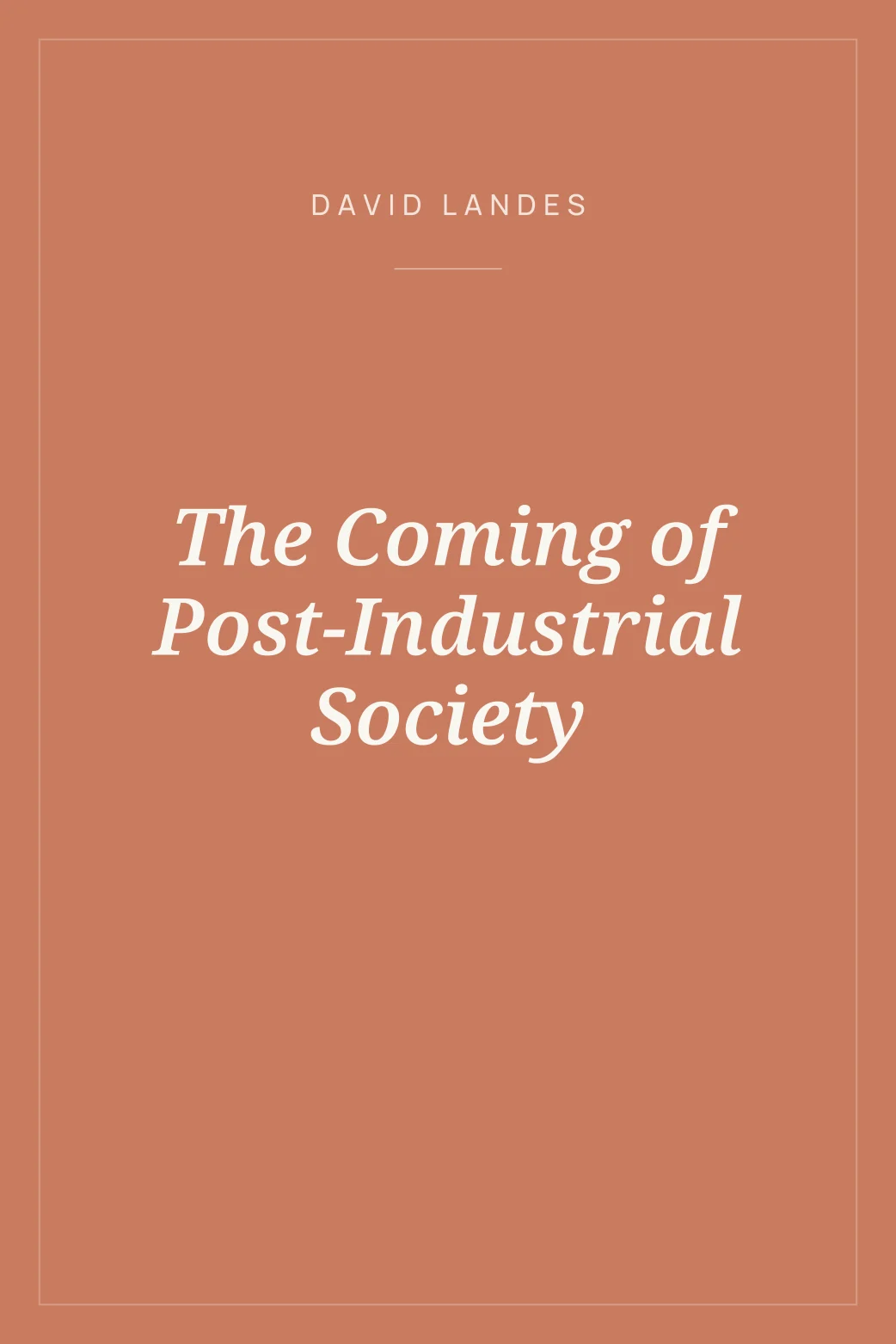 Portada de The Coming of Post-Industrial Society
