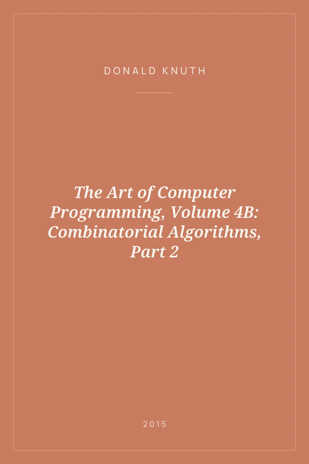 Portada de The Art of Computer Programming, Volume 4B: Combinatorial Algorithms, Part 2
