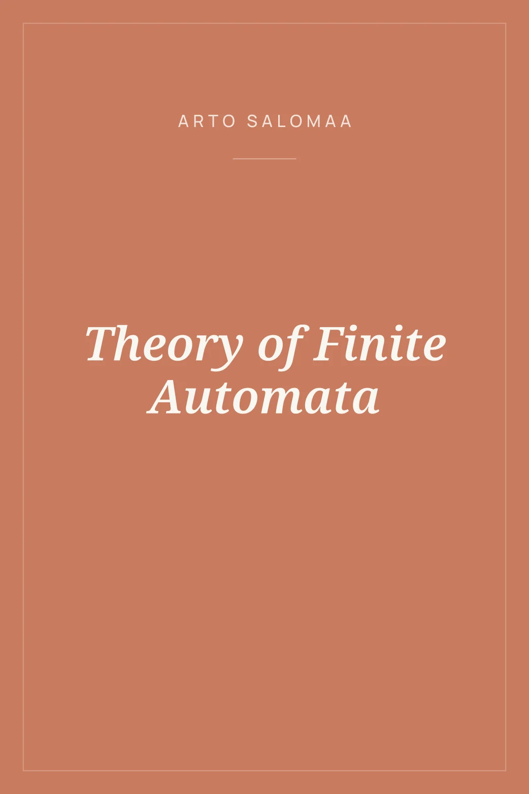 Portada de Theory of Finite Automata