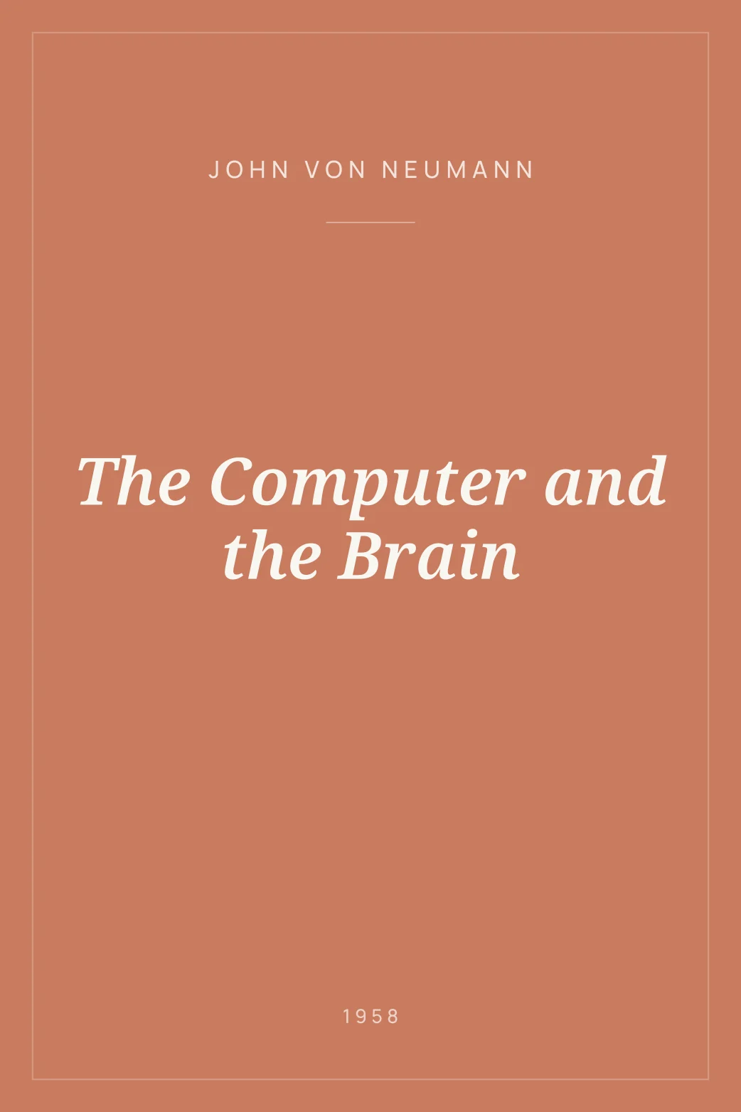 Portada de The Computer and the Brain