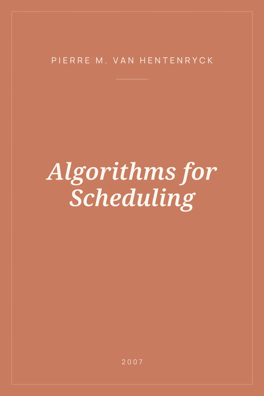 Portada de Algorithms for Scheduling