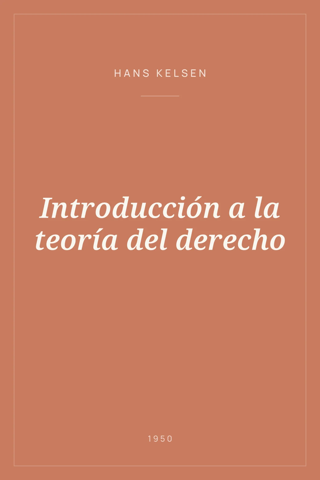 Portada de Introducción a la teoría del derecho