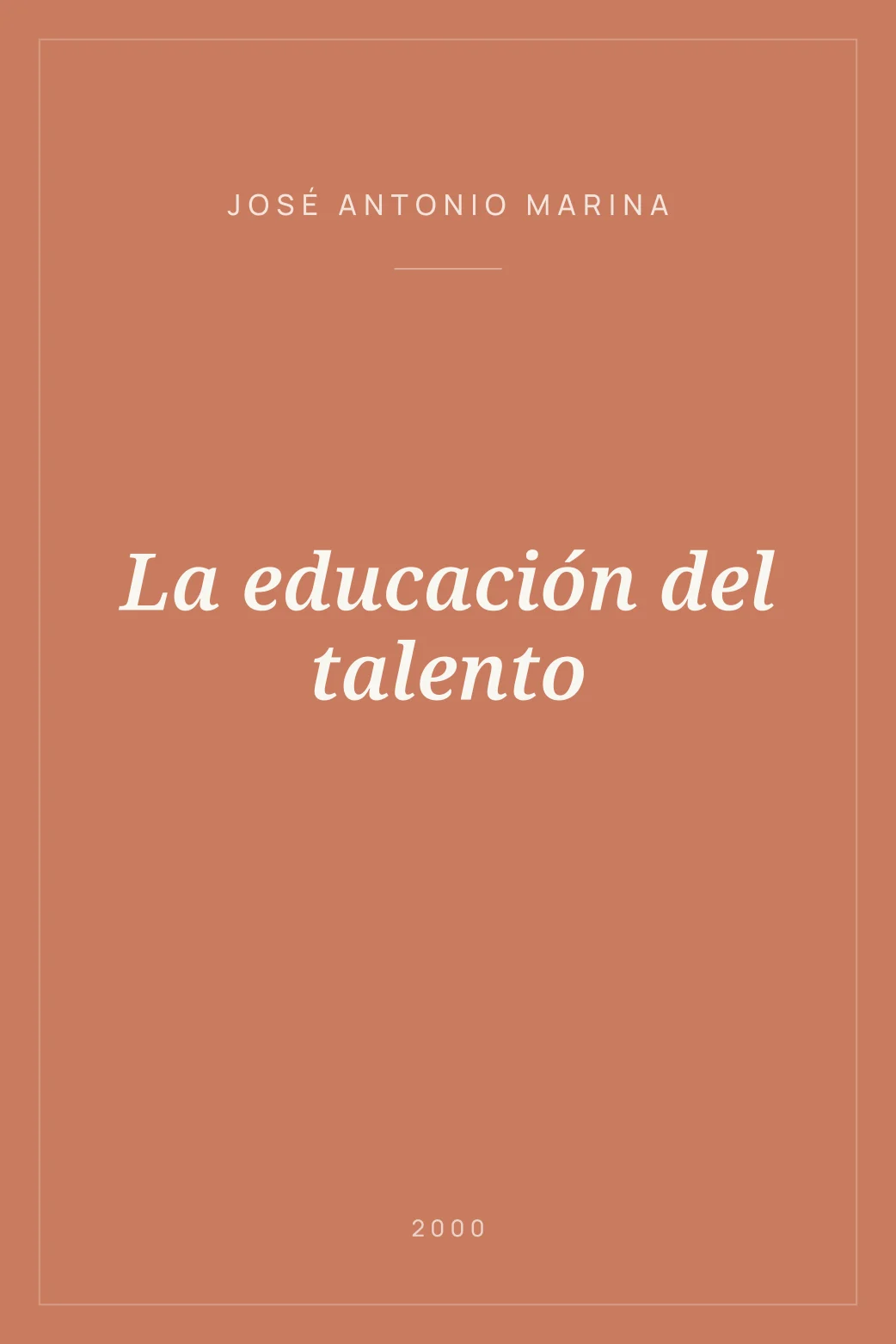 Portada de La educación del talento