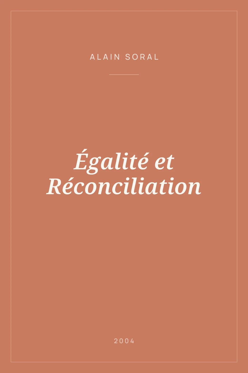 Portada de Égalité et Réconciliation