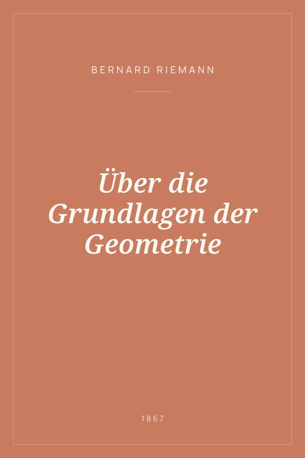 Portada de Über die Grundlagen der Geometrie