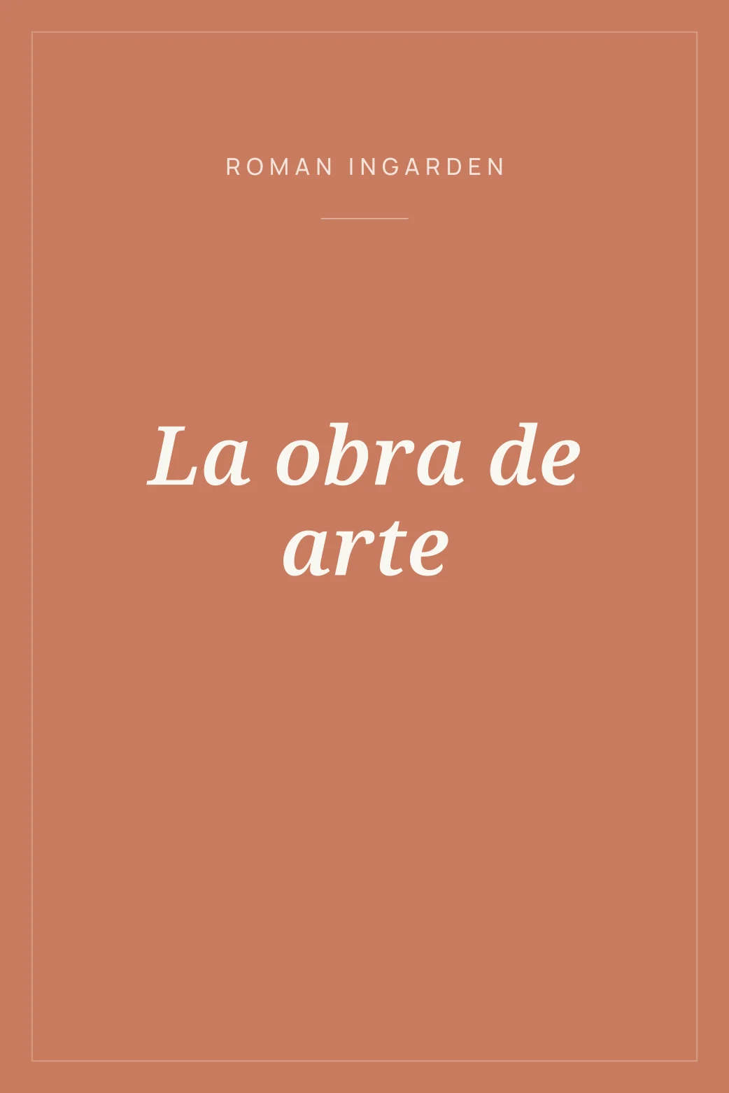 Portada de La obra de arte