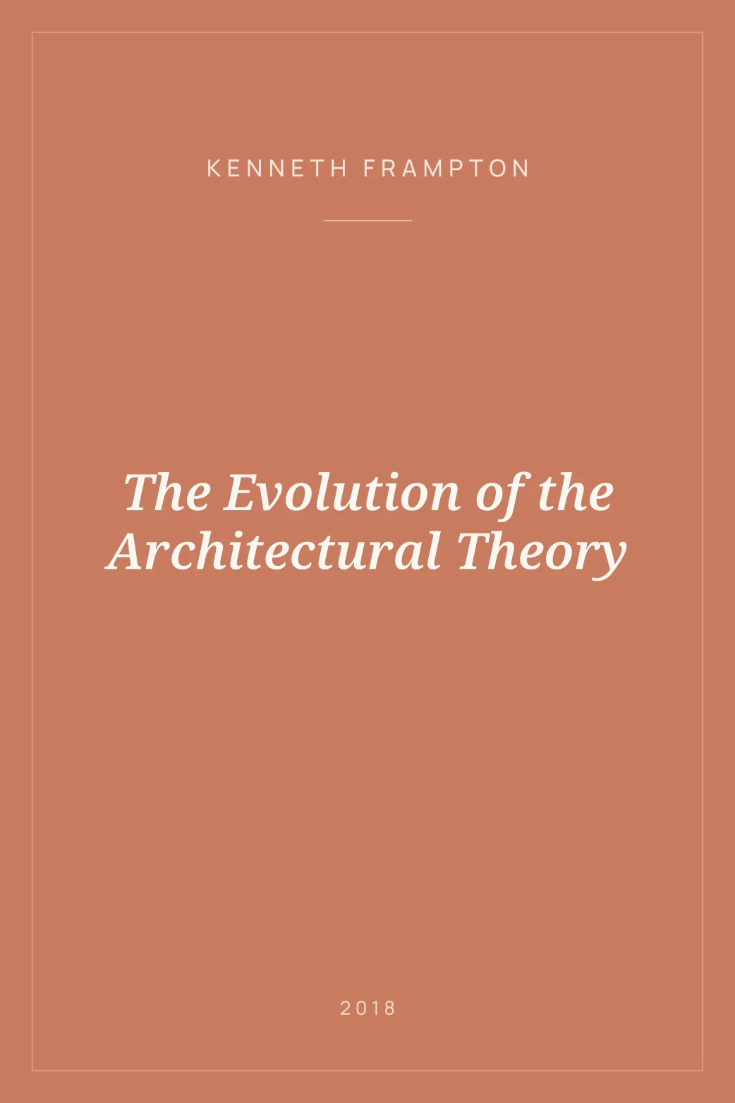 Portada de The Evolution of the Architectural Theory