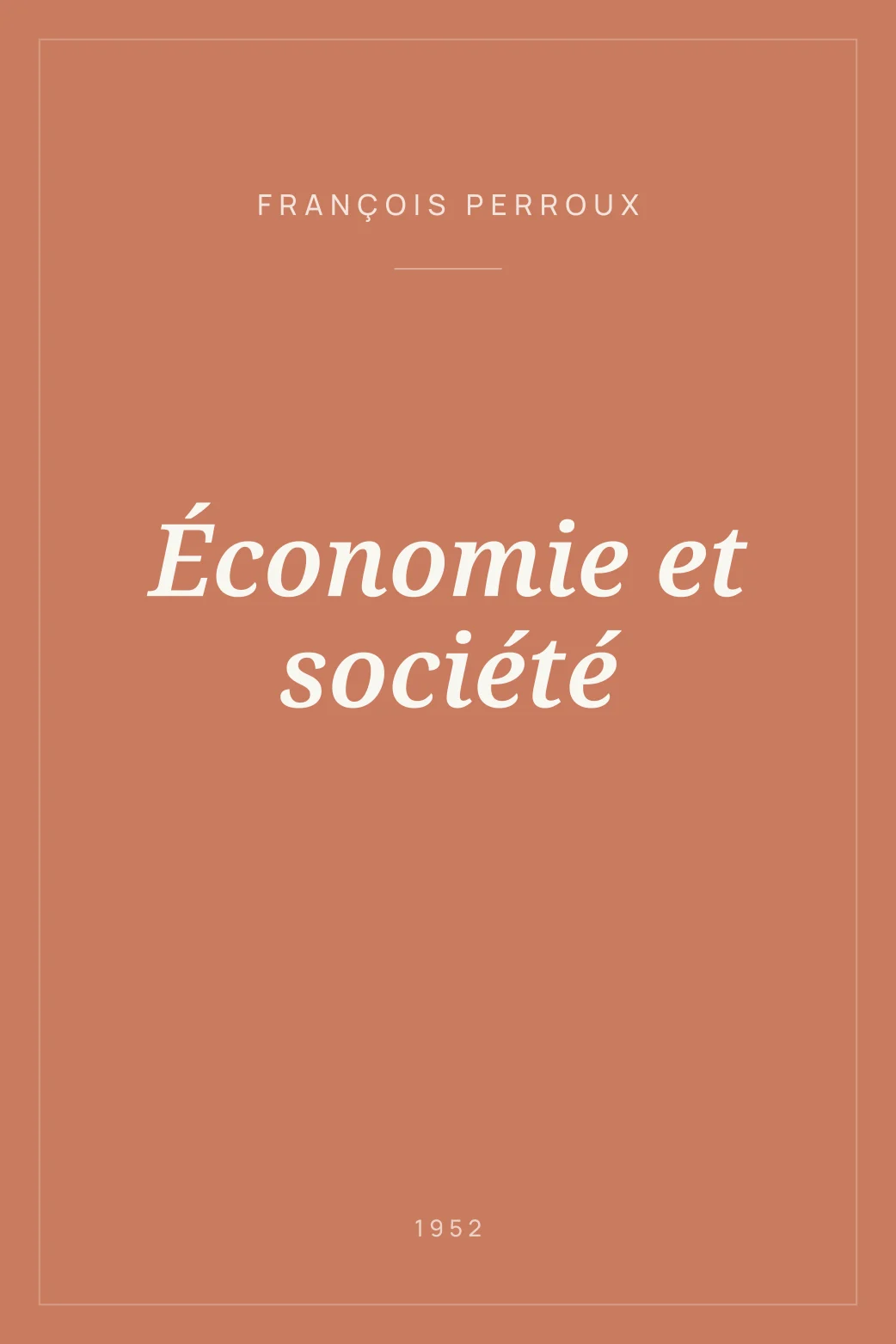 Portada de Économie et société