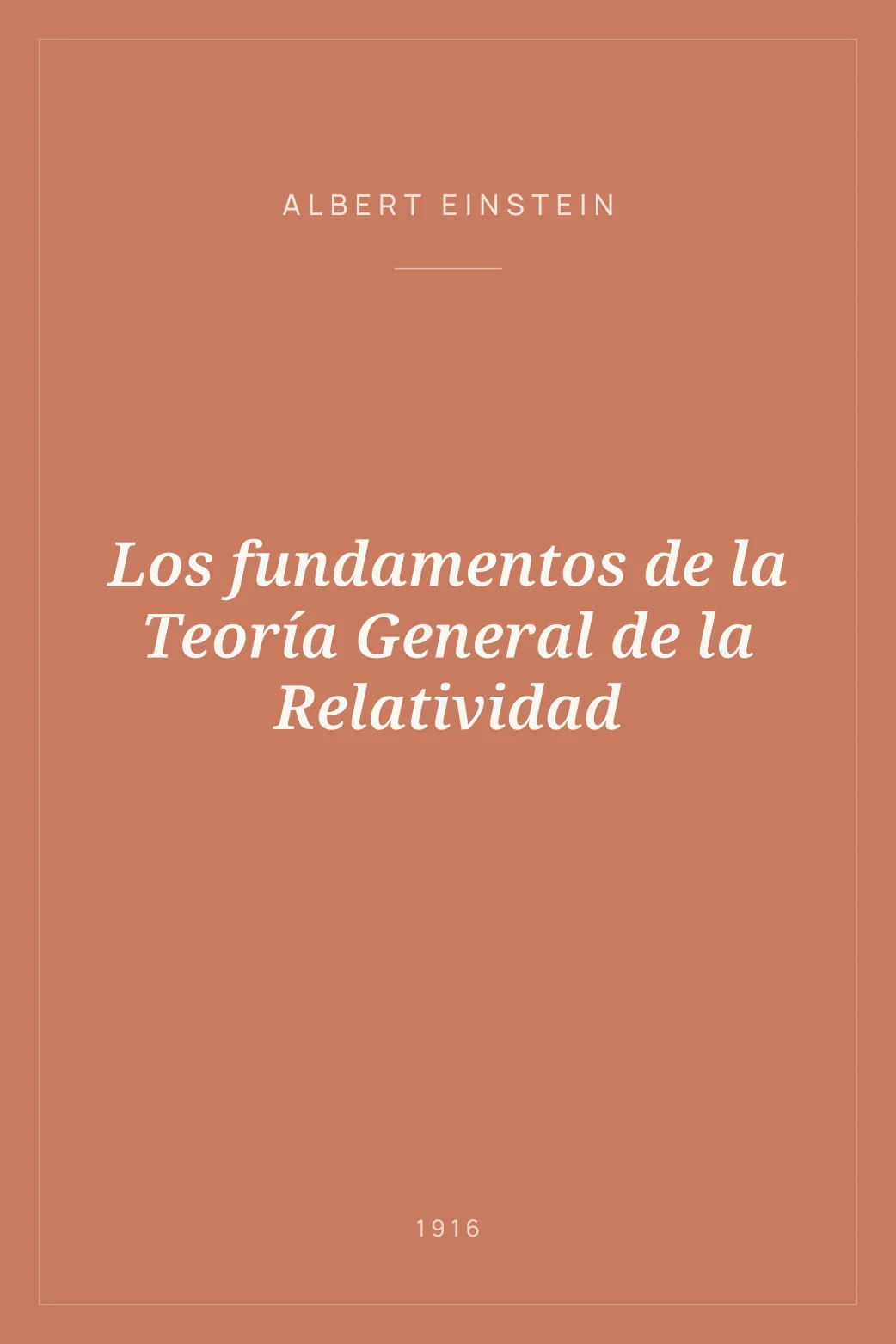 Portada de Los fundamentos de la Teoría General de la Relatividad
