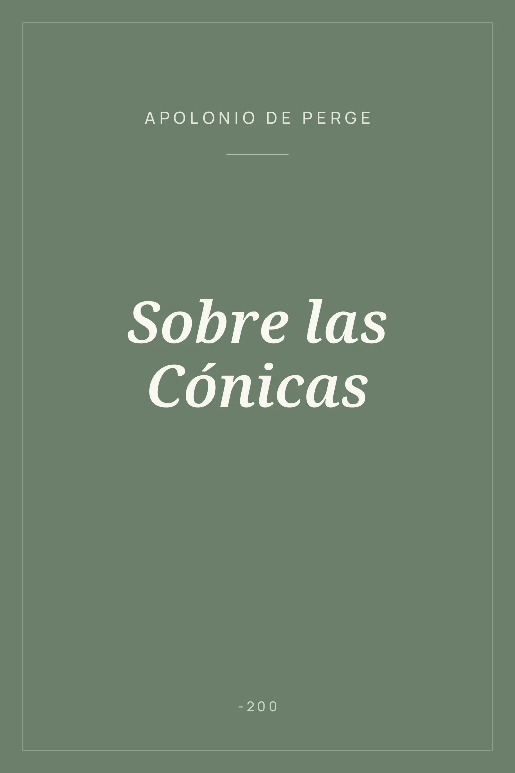 Portada de Sobre las Cónicas